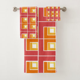Red Topsy Turvy Badhandtuch Set