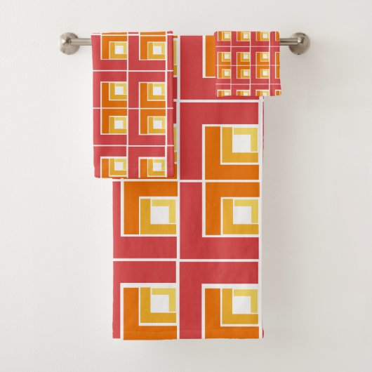 Red Topsy Turvy Badhandtuch Set (Insitu)