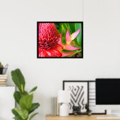Red Torch Ginger Heliconia Blume Posters Poster (Heimbüro)