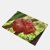 Red Torch Ginger Tropical Flower Fotografie Fußmatte (Schrägansicht)