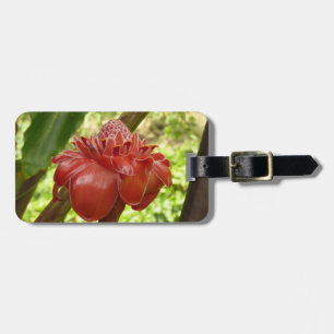 Red Torch Ginger Tropical Flower Fotografie Gepäckanhänger