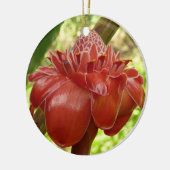 Red Torch Ginger Tropical Flower Fotografie Keramikornament (Links)