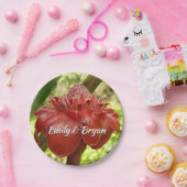 Red Torch Ginger Tropical Flower Fotografie Pappteller (Party)