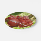 Red Torch Ginger Tropical Flower Fotografie Pappteller (Schrägansicht)