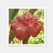 Red Torch Ginger Tropical Flower Fotografie Serviette (Vorderseite)