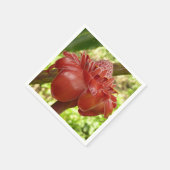 Red Torch Ginger Tropical Flower Fotografie Serviette (Ecke)