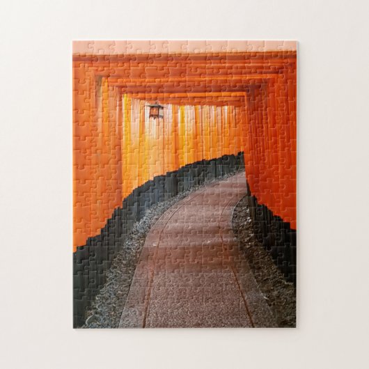 Red Tori Gates Shrine Kyōto Japan Reisen Foto Puzzle (Vertikal)