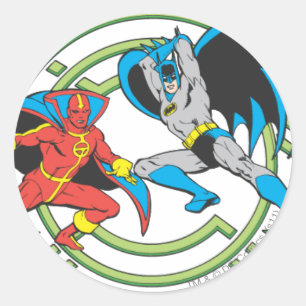 Red Tornado + Batman Runder Aufkleber