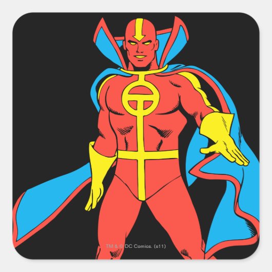 Red Tornado Pose Quadratischer Aufkleber (Vorderseite)