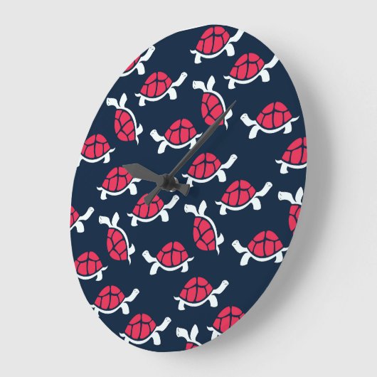 Red Tortoise Große Wanduhr (Winkel)