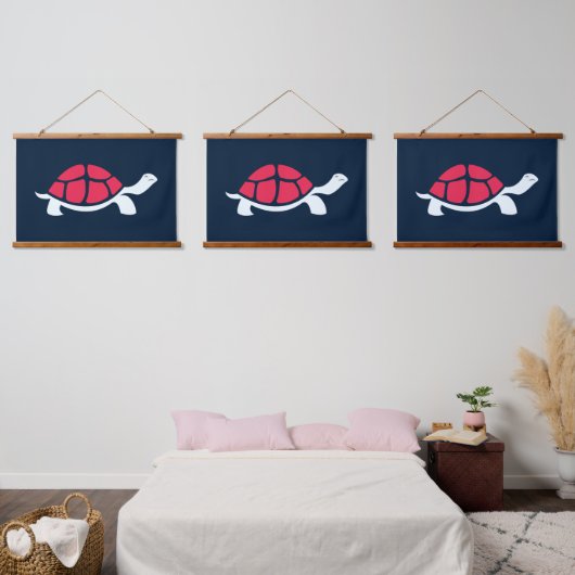 Red Tortoise Wandteppich Mit Holzrahmen (Schlafzimmer)