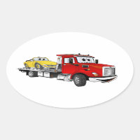 Red Tow Truck Flatbed Cartoon