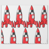 Red Toy Rocket Geschenkpapier (Flach)