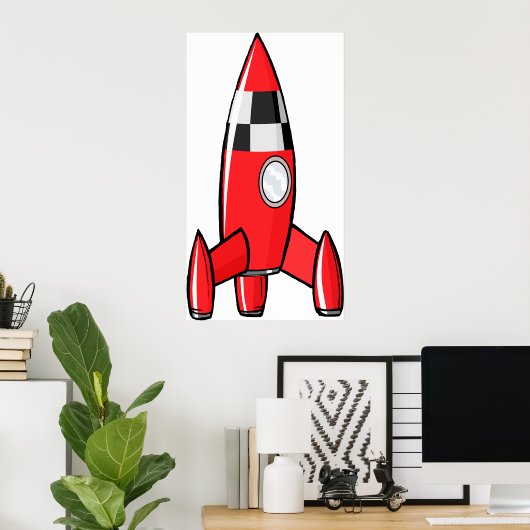 Red Toy Rocket Poster (Heimbüro)