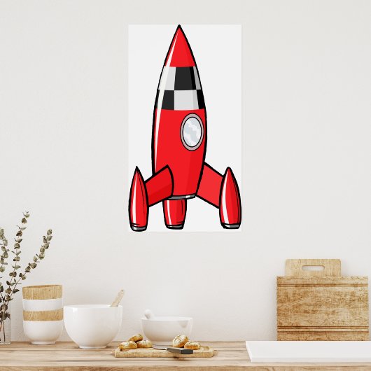 Red Toy Rocket Poster (Küche)