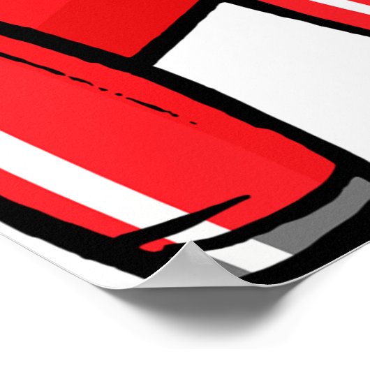 Red Toy Rocket Poster (Ecke)