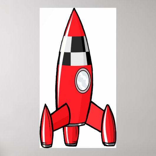 Red Toy Rocket Poster (Vorne)