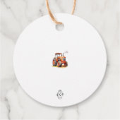 Red Tractor Birthday Circuit Gefallen Tag Geschenkanhänger (Rückseite)