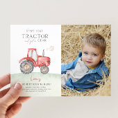 Red Tractor Birthday Foto Einladung