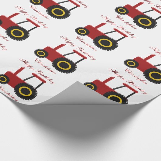Red Tractor Birthday Geschenkpapier (Ecke)