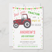 Red Tractor Birthday Invitations Einladung (Vorderseite)