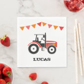 Red Tractor Birthday Party Paper Napkins Serviette (Beispiel)