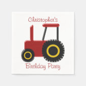 Red Tractor Birthday Serviette (Vorderseite)