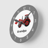 Red Tractor Custom Runde Wanduhr (Winkel)