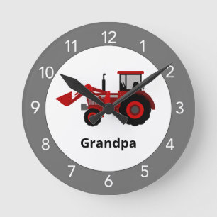 Red Tractor Custom Runde Wanduhr