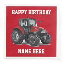 Red Tractor Farm Geburtstag Napkins