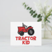 Red Tractor Kid Postkarte (Stehend Vorderseite)