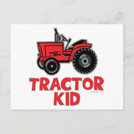 Red Tractor Kid Postkarte (Vorderseite)