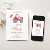 Red Tractor Thema Geburtstag Einladung