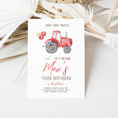 Red Tractor Thema Geburtstag Einladung