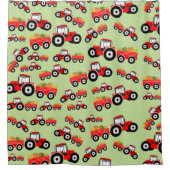 Red Tractor Truck Farm Produzieren Duschvorhang (Vorderseite)