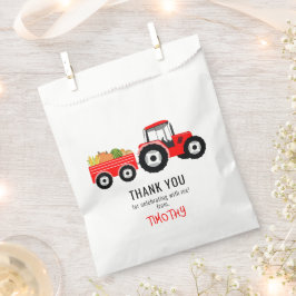 Red Tractor Truck Farm Produzieren Geburtstagspart Geschenktütchen