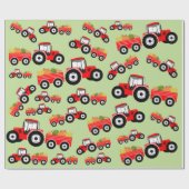 Red Tractor Truck Farm Produzieren Geschenkpapier (Flach)