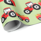 Red Tractor Truck Farm Produzieren Geschenkpapier (Rolleneckpunkt)