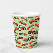 Red Tractor Truck Farm Produzieren Pappbecher (Vorderseite)