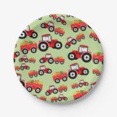 Red Tractor Truck Farm Produzieren Pappteller (Vorderseite)