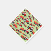 Red Tractor Truck Farm Produzieren Serviette (Ecke)