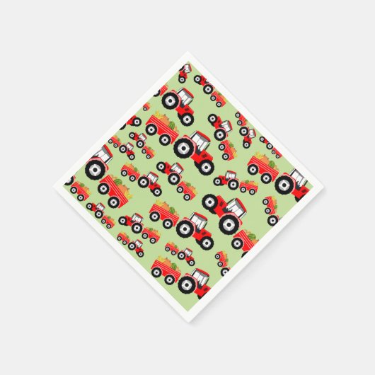 Red Tractor Truck Farm Produzieren Serviette (Ecke)
