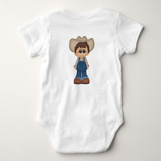 Red Tractor und Little Bauer Boy Baby Strampler (Rückseite)