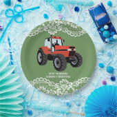 Red Tractor Wedding Brautparty Farm Pappteller (Party)