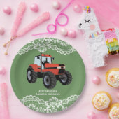 Red Tractor Wedding Brautparty Farm Pappteller (Party)