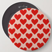 Red, traditional Valentine's day heart Button (Vorne & Hinten)