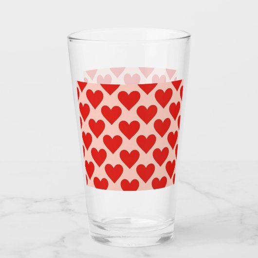 Red, traditional Valentine's day heart Glas (Vorderseite)