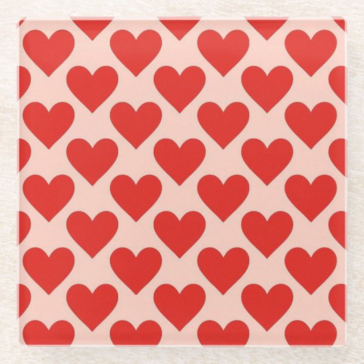 Red, traditional Valentine's day heart Glasuntersetzer (Vorderseite)