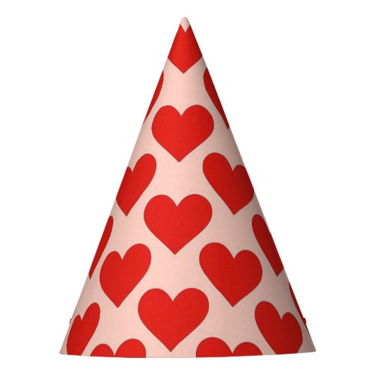Red, traditional Valentine's day heart Partyhütchen (Vorderseite)