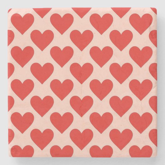 Red, traditional Valentine's day heart Steinuntersetzer (Vorderseite)